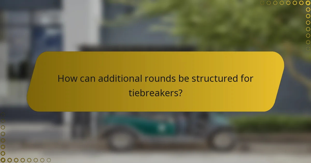How can additional rounds be structured for tiebreakers?