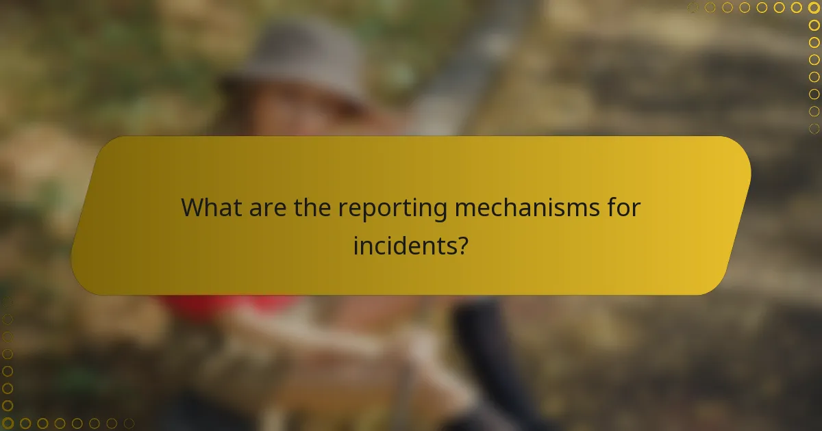 What are the reporting mechanisms for incidents?